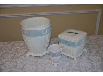 (#31) Bathroom Set (waste Basket, Tissue Box Cover, Cup (3)