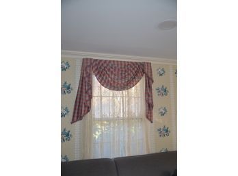 Custom Drapery With Lace Curtains Burg, Gray / Dark Gray
