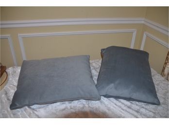 (#61) Gray Ultra Suede Pillows 20x14 With Zipper (2)