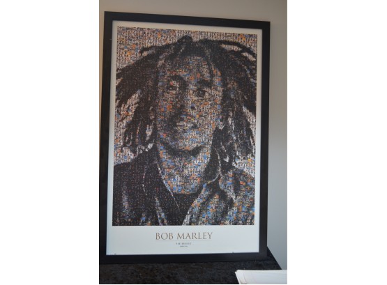 Framed Posted Bob Marley Photo Mosiac By Robert Silvers