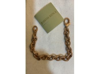 Judith Ripka Chain Link Bracelet 925 Overlay Rose Gold 7” Not In Original Box
