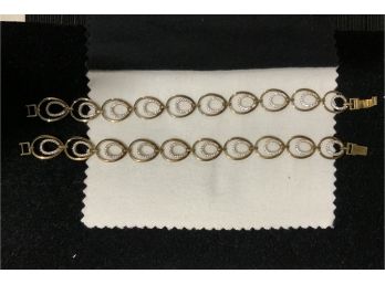 Lot Of (2) Absolute Bracelets Sterling Silver & Cz   Size: 7 1/2” In Original Box