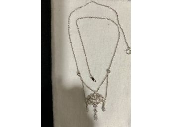 HSN Victor Wieck Vintage Fan Necklace 17” 925 & Cz
