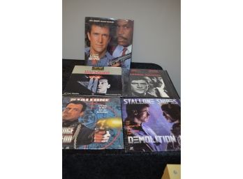 5 Lazer Disc Movie Albums (Stallone And Mel Gibson)....Like New