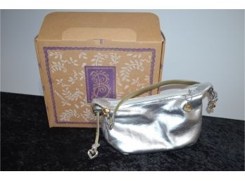 Brighton Silver Handbag With Fobs And Dust Bag