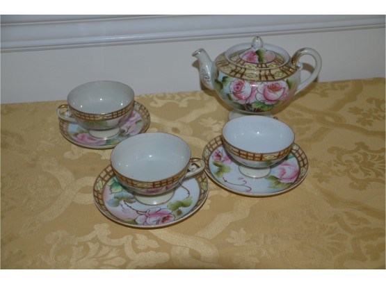 (#25) Vintage Fine Porcelain Tea Pot, Cup And Saucer (4)