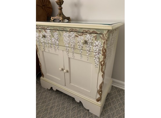 Hand-painted Dresser Chest Night Stand Protective Glass Top