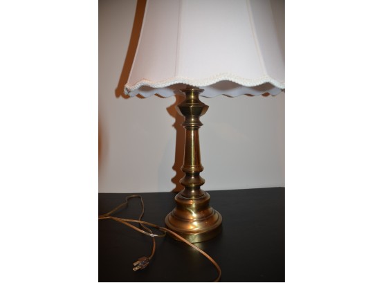 (#37) Brass Table Lamp (still Pitted) 27.5'H