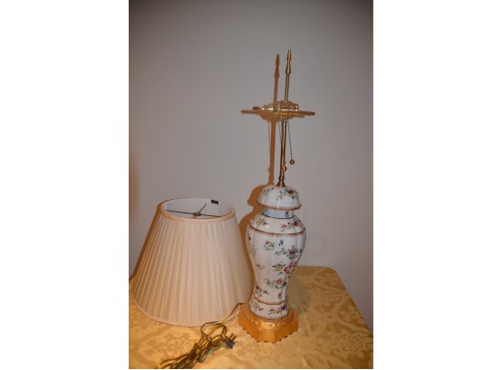 (#45) Frederick Cooper Ceramic Table Lamp Silk Shade 33'H