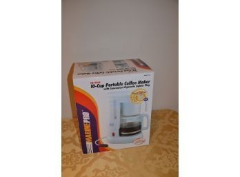 (#62) NEW In Box Portable 10 Cup Coffee Maker With Convenient Cigarette Lighter Plug - Boater, Camping