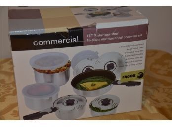 (#60) NEW In Box Fagor Commercial Multifunctional Cookware Set Compact For Camping, Boating - See Description