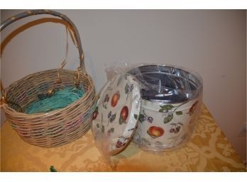 (#68) Baskets (2) And Cookie Storage Tin
