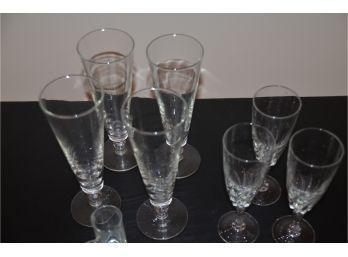 (#4) Beer Glasses (4) And Champagne (3)
