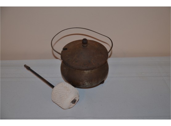 (#62) Metal Pot For Fireplace Starter Fuel