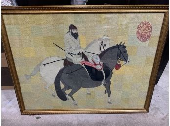 Asian Needle Point Framed Picture