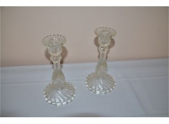 (#32) Glass Candle Stick Holder