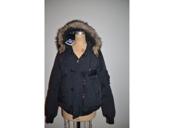 NEW With Tag Ralph Lauren Mens Polo Black Winter Jacket Fur Hood Not Removable