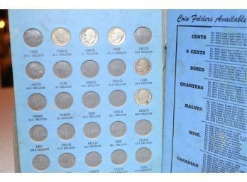Mercury Head Roosevelt Dime Collection - Sterling .07234 Starting 1946