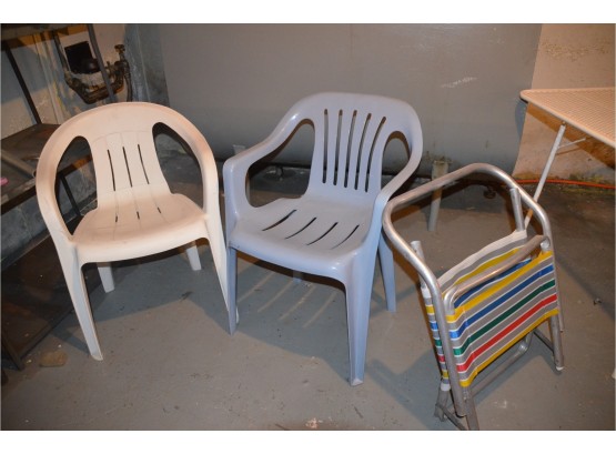 Outdoor Patio Chairs (2), Beach Sand Chair