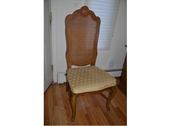 Desk Side Accent Chair Caned Back Cushion Seat