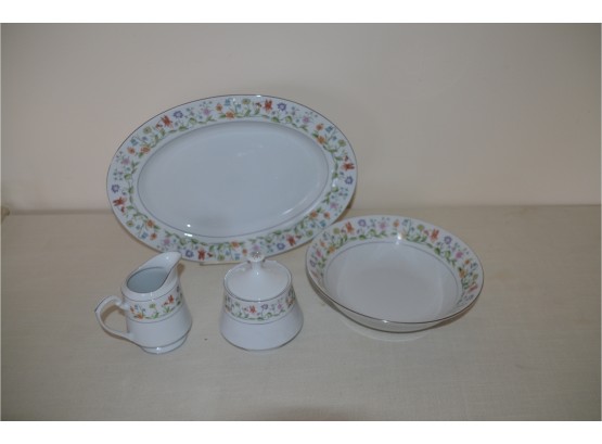 (#27) China Serving Pieces (4) Eternal Love Pattern 1982 Ashley Overseas - See Details