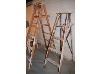 Wood Ladders (2) 6ft And 4ft