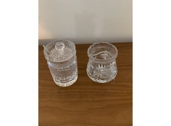 (#51) Waterford Crystal Jelly Jar With Spoon And Jar With Out Lid