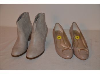 (#157) Tan Ankle Boat Size 8.5, Bandolino Patent Leather Size 9