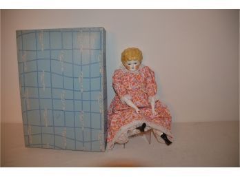 (#85) Porcelain Old Fashion Doll With Box 18'