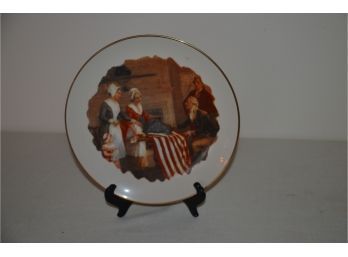 (#78) Museum Collection Ridgewood Fine China 'The First Star's Stripes' Plate #2501 With Holder