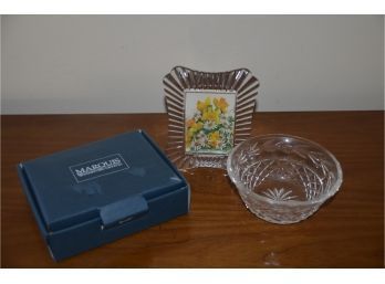(#52) Waterford Crystal Bowl 5' And Picture Frame 5x5