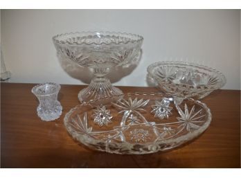 (#40) Glass Compote, Salad, Relish And Toothpick Holder