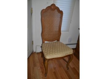Desk Side Accent Chair Caned Back Cushion Seat