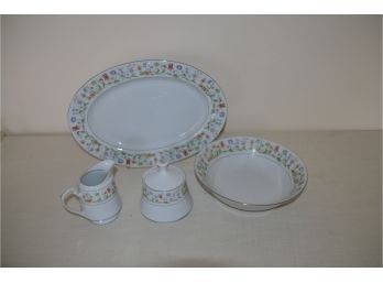 (#27) China Serving Pieces (4) Eternal Love Pattern 1982 Ashley Overseas - See Details