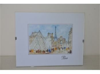 (#101) Framed Print Picture Paris Theme In Glass 9x7