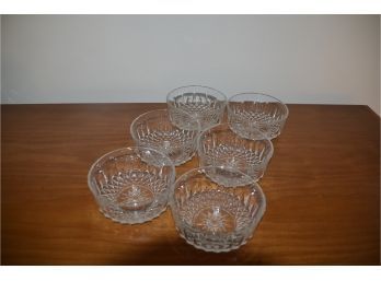(#39) Vintage 6 Arcoroc France Glass Bowls Clear Starburst Diamond Pattern