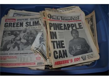 Tupperware Bin Full Of Vintage Newspaper