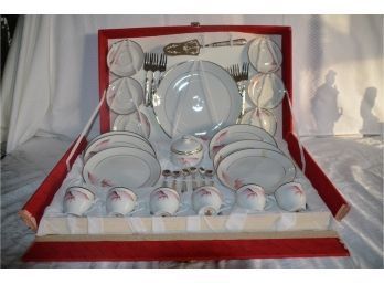 (#41) Porcelain Decorazione Artigianale Porcellana Italy Dessert Serve Of 6 Set