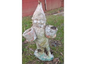 Cement Gnome Planter Statue