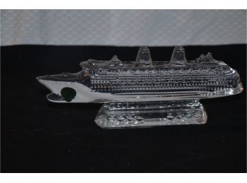 (#138) Waterford Crystal Exclusive Steam Ship 4 Stack Titanic Liner Cruise Ship 11'
