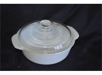 (#61) Fire King Vintage MCM Casserole 1.5 Qt With Clear Glass Lid