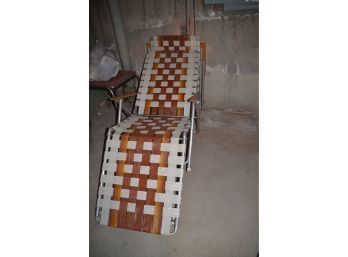 (#178) Vintage Weave Lounge Chair Metal Frame