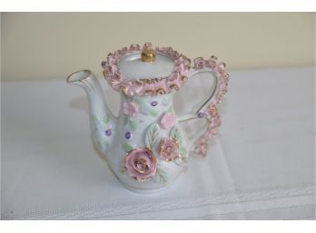 (#33) Japan Porcelain Mini Tea Pot 4.5'H