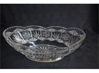 (#45) Large Cut Crystal Glass Bowl 16.5'wide