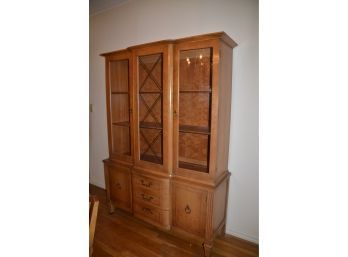Mid Century Post Modern Breakfront China Cabinet - One Piece