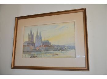 (#18) Framed Watercolor Print By W.Marthisone 19x14