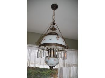 Vintage Light Fixture Hand-painted Glass Crystal Prism 2 Way Light