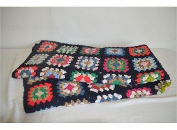 (#116) Vintage Crochet Blanket 5ft X 5ft