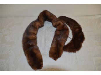 Brown Mink Fur Scarf And Collar