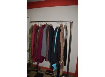 (#165) Rack Of Women Clothing (jackets, Suit, Sweaters) 14 Items